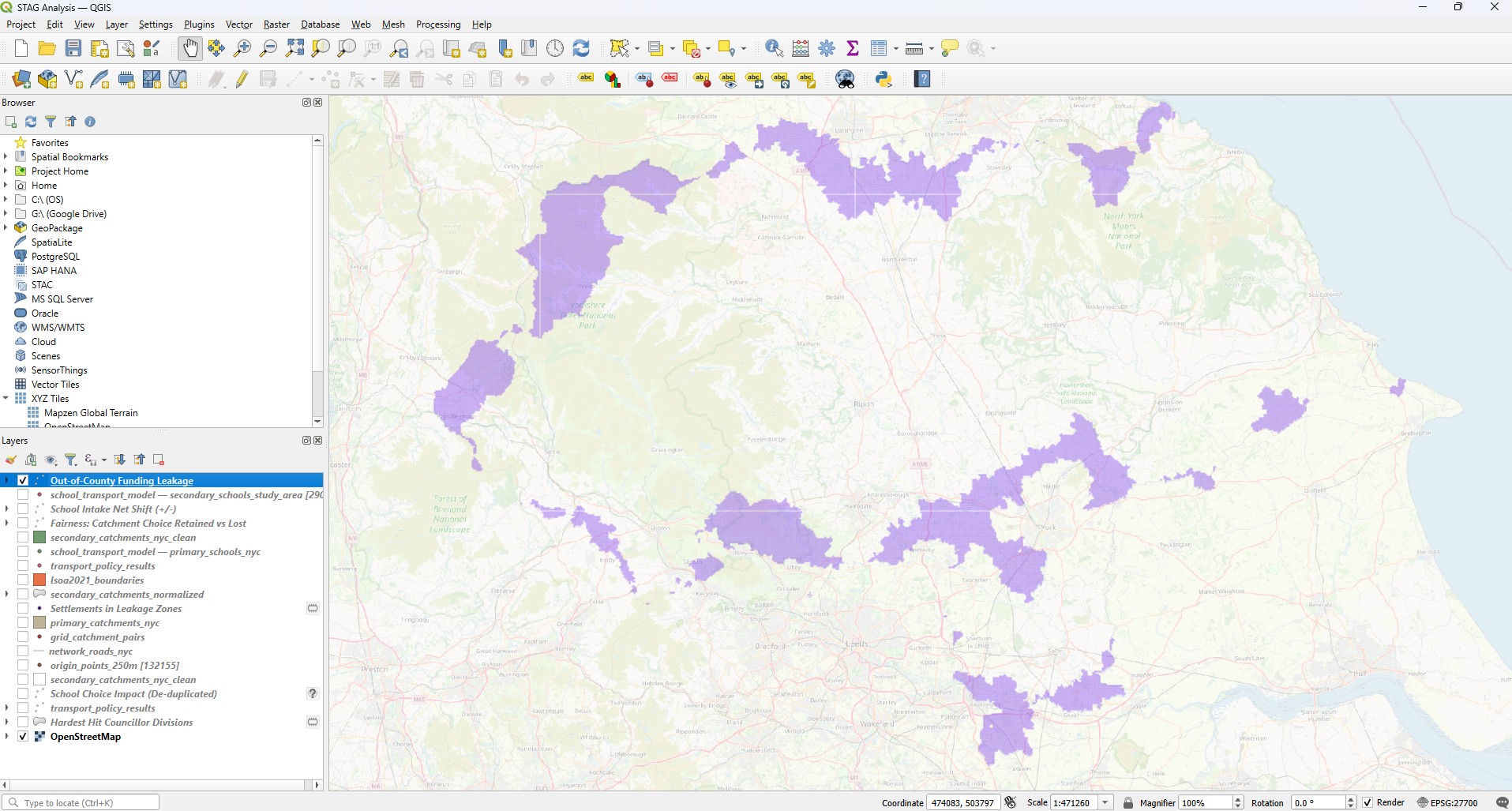 GIS Mapping Analysis of North Yorkshire Routes